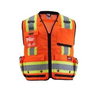 Milwaukee Orange Class 2 Surveyor's High Visibility Safety Vest 2XL 3XL NEW